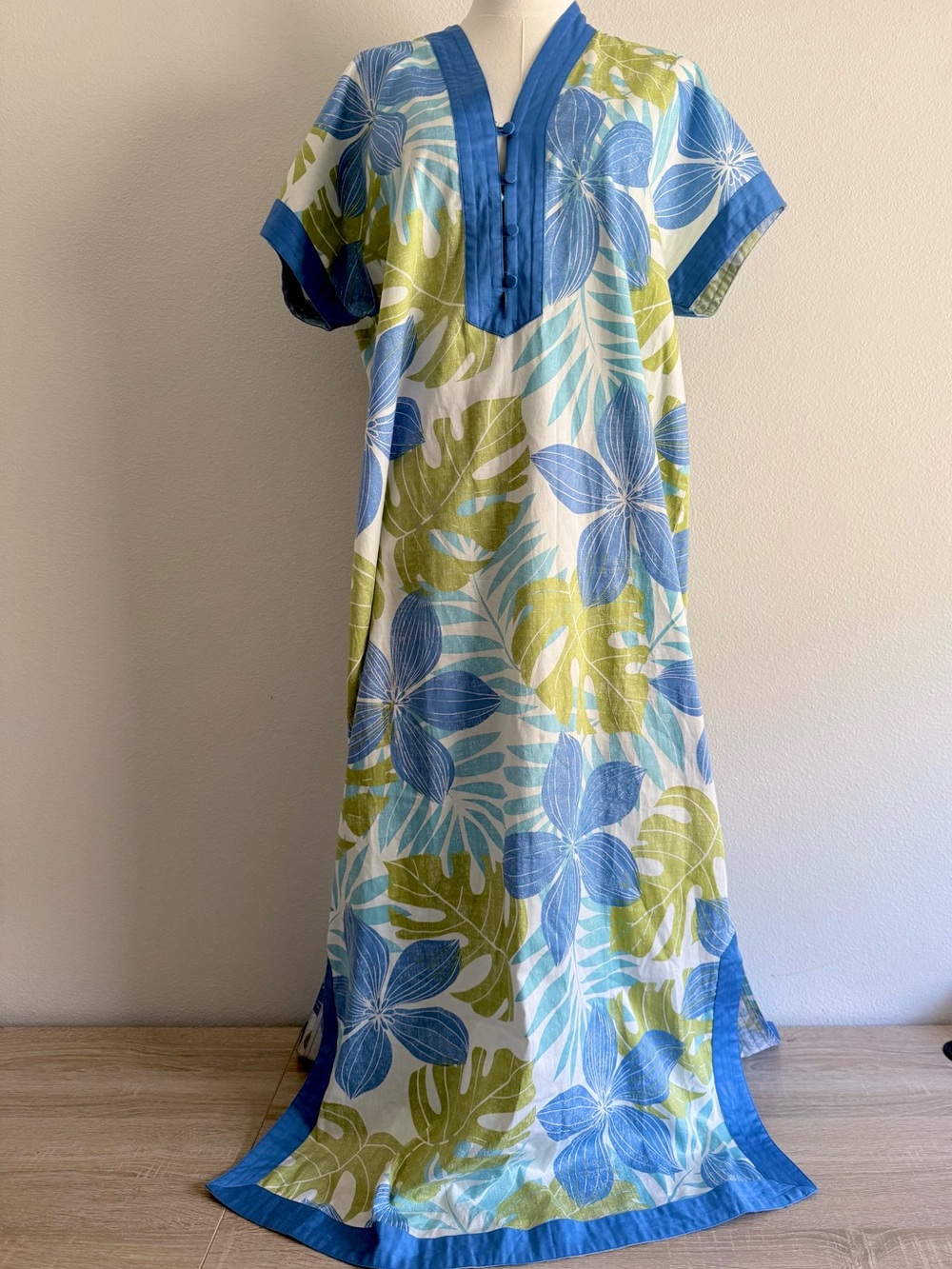 Vintage I.Magnin floral Kaftan long‎ maxi dress kaftan Women’s Sz M